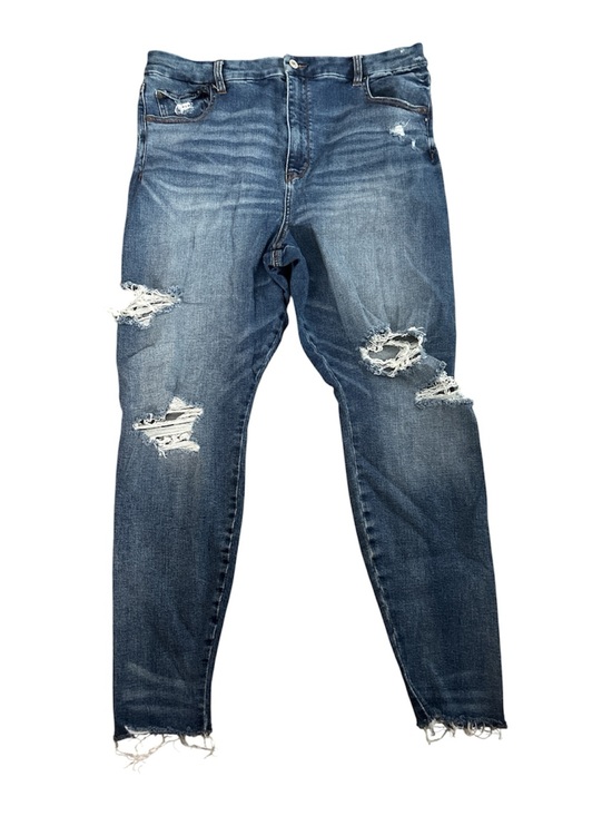 American Eagle Outfitters Denim - American Eagle Outfitters Women's Dark Blue Distressed Skinny Jeans